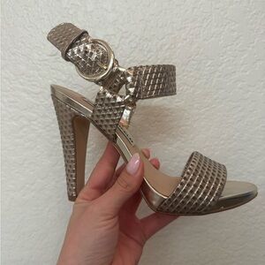 Elegant Gold High Heel Sandals